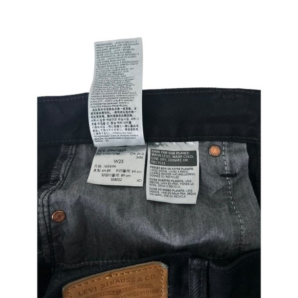 Levi's Premium Big E Skirt In Black, frayed edge Women’s Size 25 - Picture 8 of 8